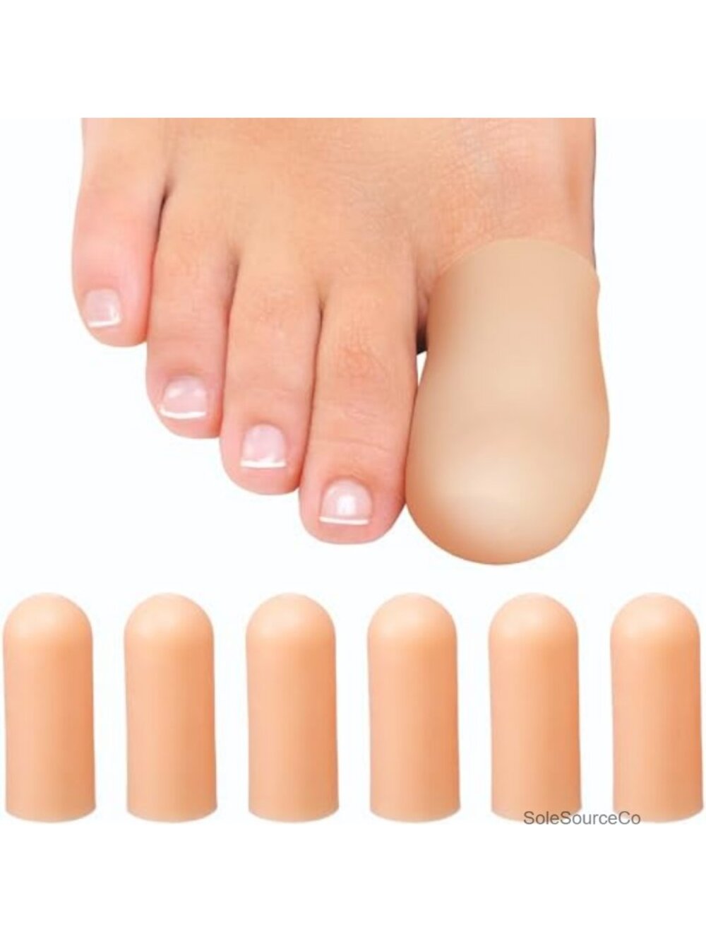 Gel Toe Caps with Coconut Oil for Missing Toenails & Corns